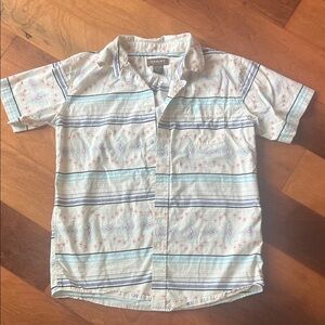 Ariat Kids Button Down Shirt - Cream and Blue